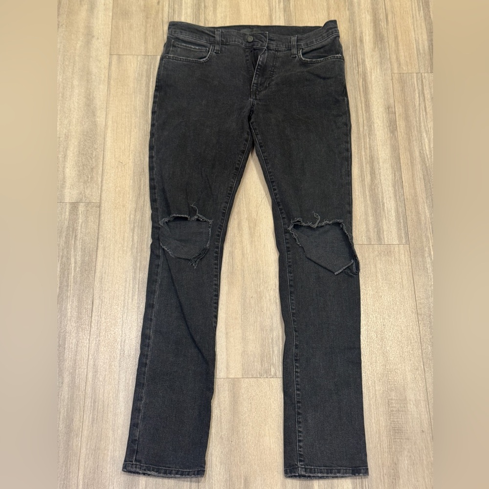Joe's Jeans Black The Legend Distressed Skinny Fit Jeans